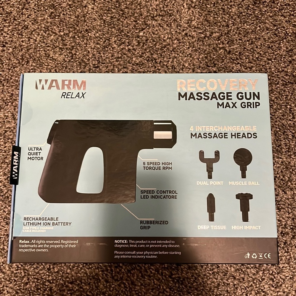 Warm Relax Recovery Massage Gun Max Grip